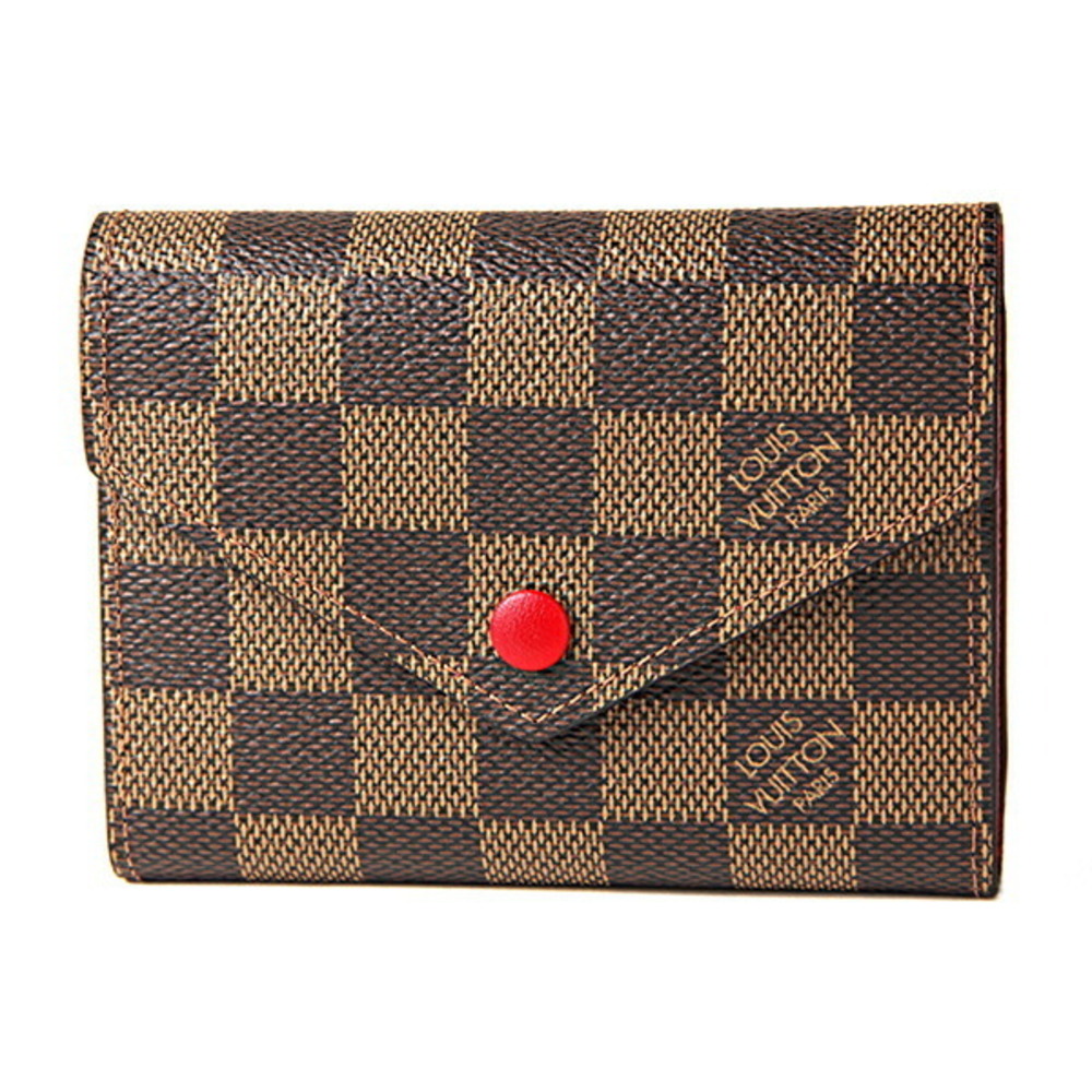 Louis Vuitton Damier Ebene Brown Victorine Bi fold Wallet